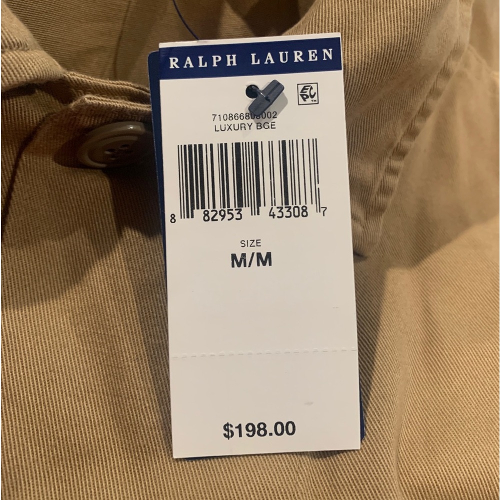 POLO Ralph Lauren Men’s Twill Utility Overshirt Chore Jacket Tan Beige NWT - Picture 10 of 11